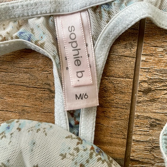 Beautiful Sophie b bra top blue Floral baby doll lingerie & matching panty - Picture 8 of 12